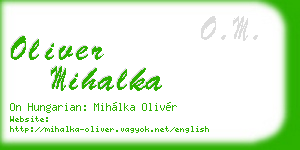 oliver mihalka business card