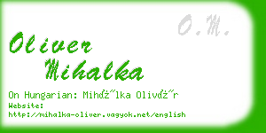 oliver mihalka business card